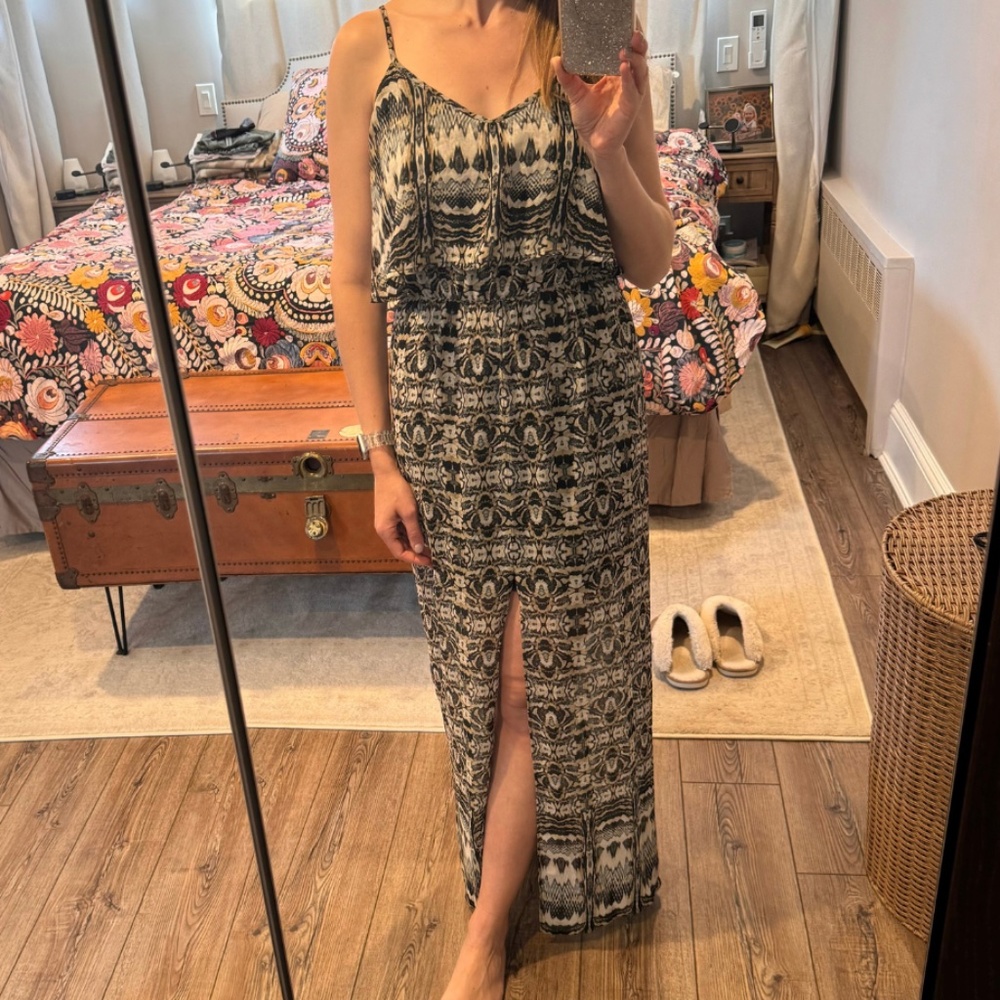 Express | Snake Print  Ruffle Maxi Dress | Size: M